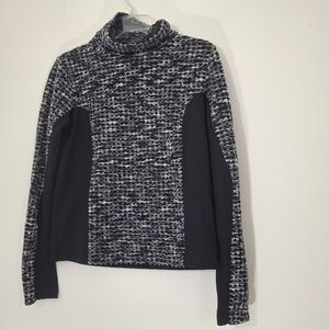 NikePro Hyperwarm Women's Black and Gray Cowl Neck Sweater, SIZE large